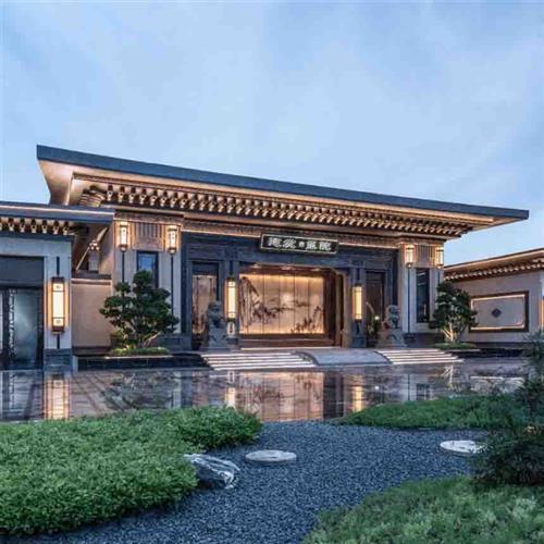 新中式现代景观庭院不锈钢结构金属廊架设计铝合金庭院长廊安装