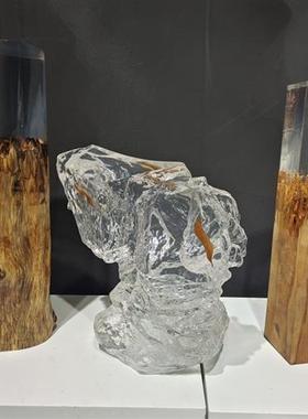 简约创意铂晶透明树脂艺术雕塑水晶摆件玄关装饰品亚克力家具