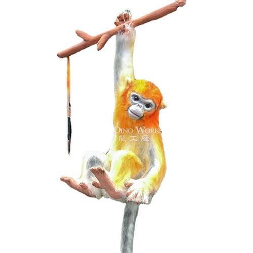 吊挂金丝猴摆件模型博物馆展厅展览阻燃海绵工艺品仿真动物厂家
