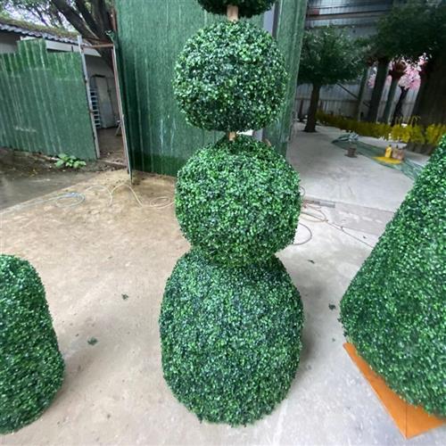 厂家供应绿色仿真树米兰草系列造型盆栽方块米兰草篱笆定做
