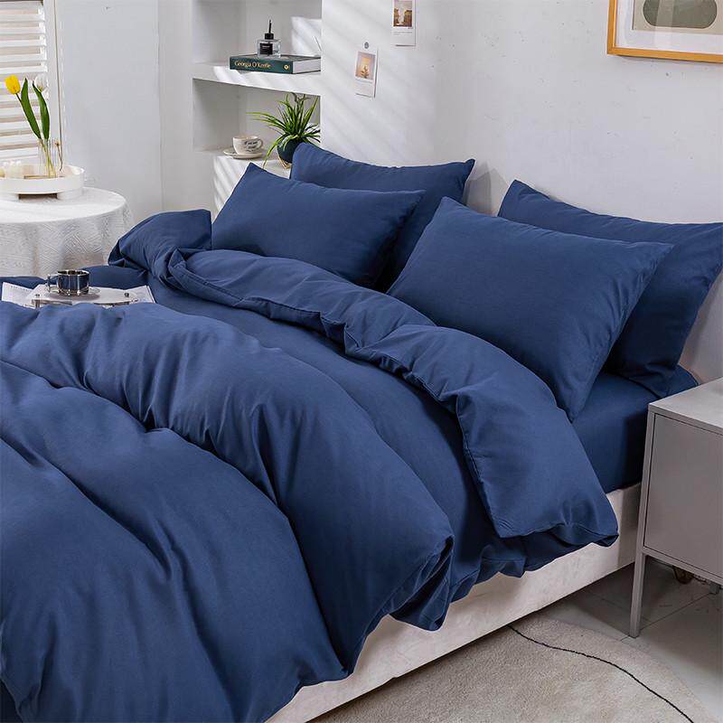 0wyv纯色学生宿舍床单床品四件套四季水洗棉被套单人床上三件套1.