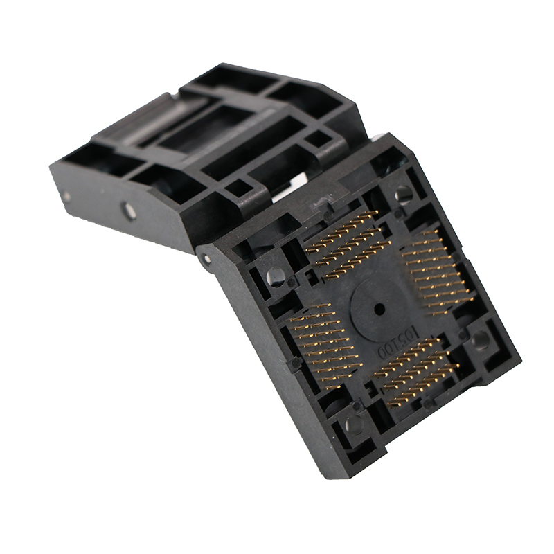 高品质台产QFP100-0.5翻盖烧录编程座LQFP100老化座测试座