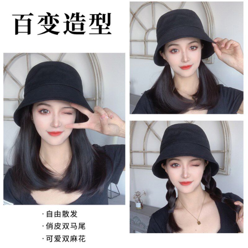 假发一体夏天化疗光头假发帽带假发的夏季假发帽全头套
