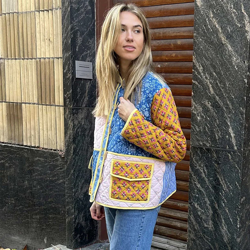 Sissel Edelbo 粉红色刺绣棉服女士舒适百搭保暖浪漫与松弛的融合