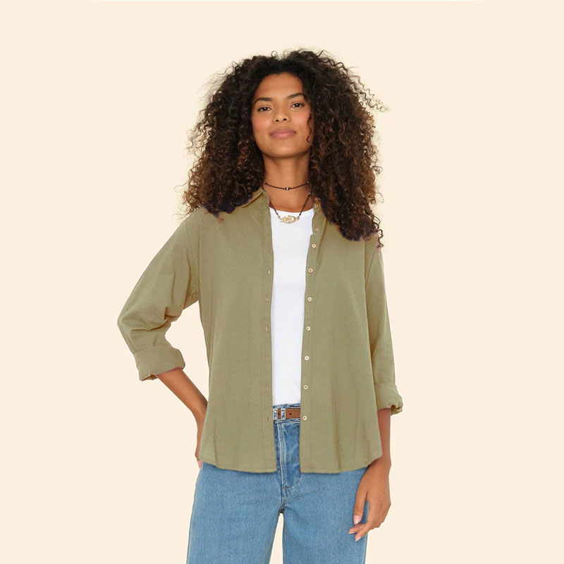 XIRENA新款法式简约休闲经典纯色衬衫长袖通勤外套短袖衬衣女