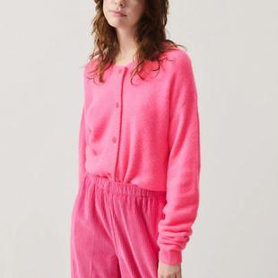 软糯纯色静奢风高级感针织开衫 新款 上衣 Vintage落肩秋季 American