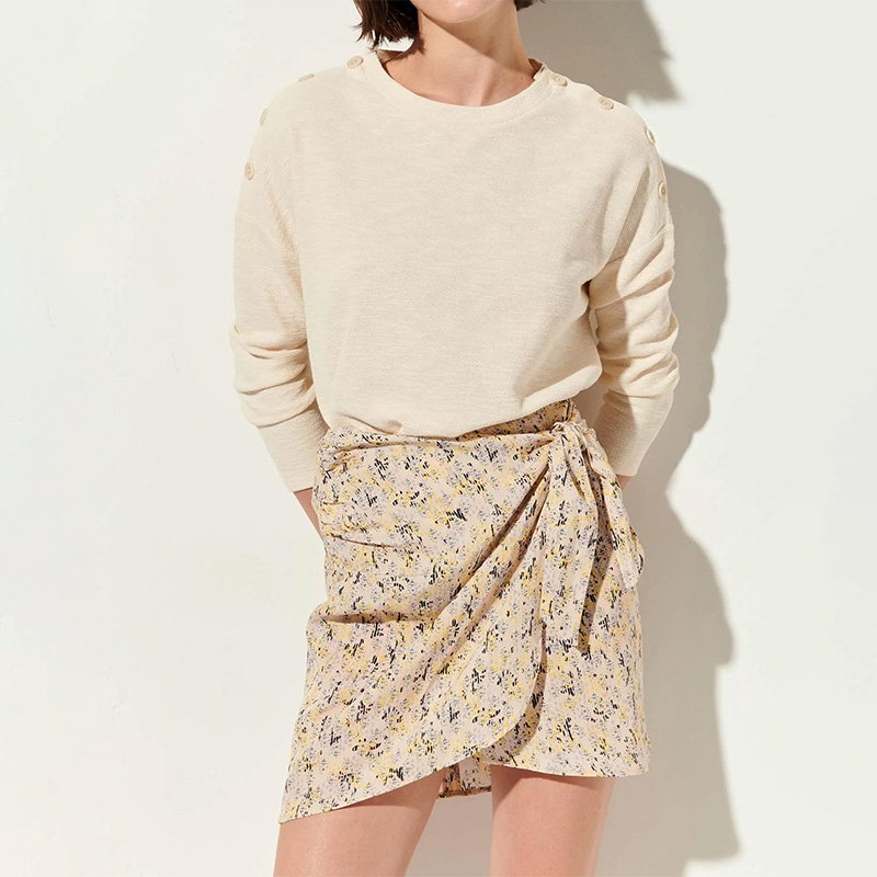 Sessun 2024新款优雅气质小众设计感长袖T恤百搭通勤气质上衣女