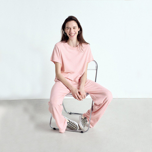 透气时尚 American 夏季 简洁素雅短袖 百搭纯色T恤慵懒风 Vintage