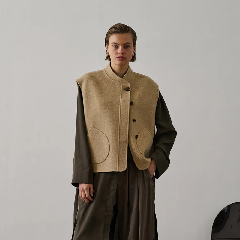 Soeur 阿德琳马甲落肩设计随心搭配叠穿保暖羊毛面料简洁利落个性