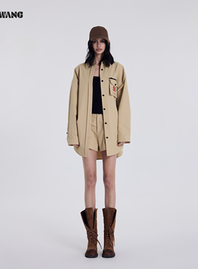 LEDIM WANG慵懒卡其色时尚套装女2026春夏新款衬衫短裤通勤百搭