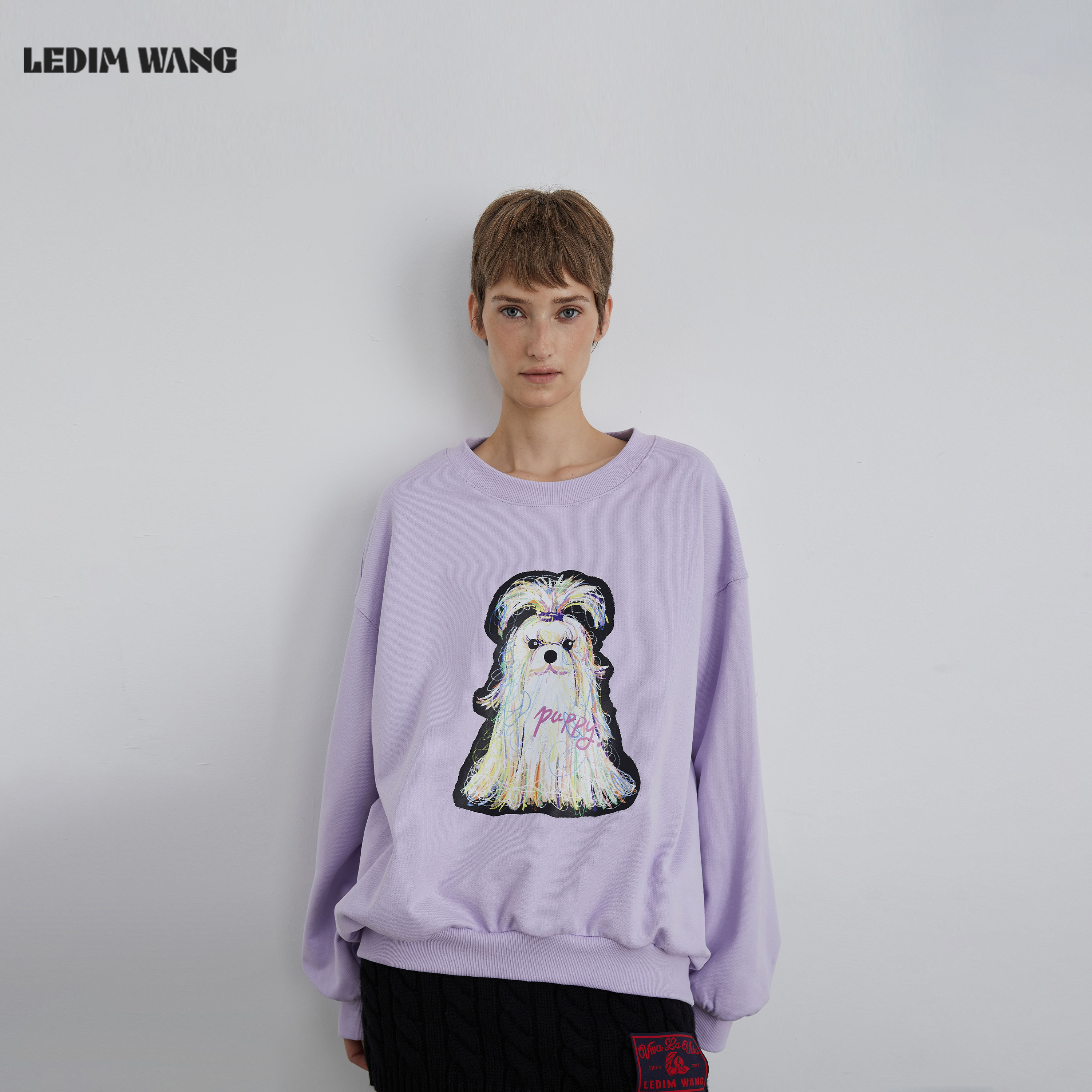 LEDIMWANG俏皮可爱小狗印花卫衣