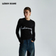 明星同款 LEDIM WANG刺绣针织T恤女秋冬新款 内搭长袖 打底衫