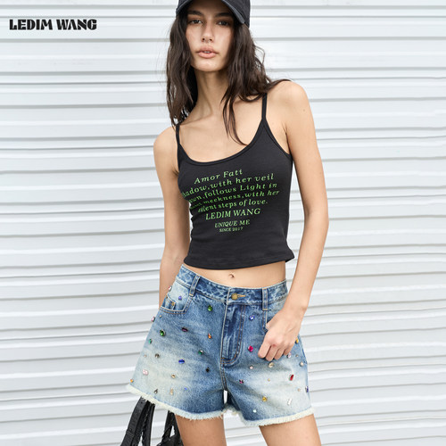LEDIMWANG美式印花吊带背心内搭