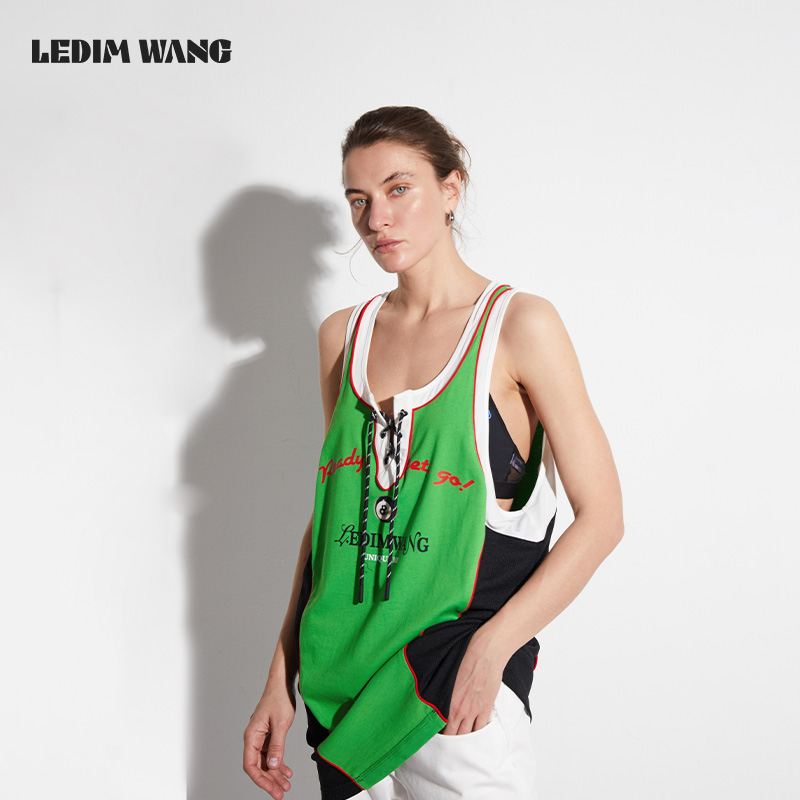 LEDIMWANG撞色拼接运动背心