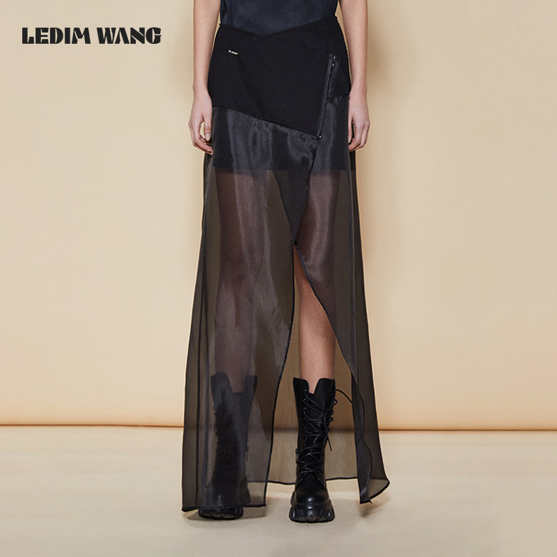 【明星同款】LEDIM WANG欧根纱透视半身裙女黑色搭片式纱裙半裙,女装/女士精品,半身裙,淘宝优惠券,粉丝福利购,淘宝优惠卷