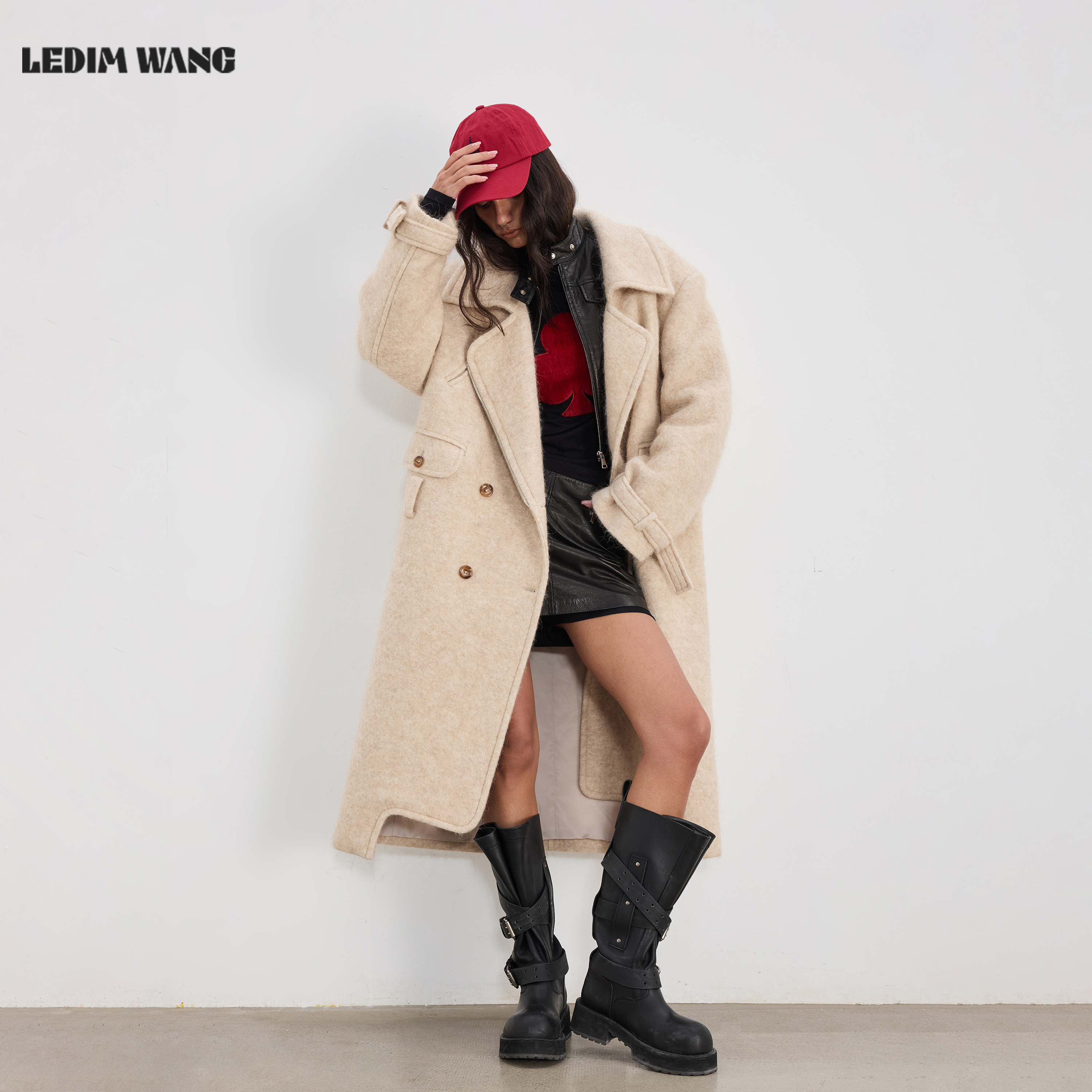 LEDIMWANG高智感羊驼绒毛呢外套