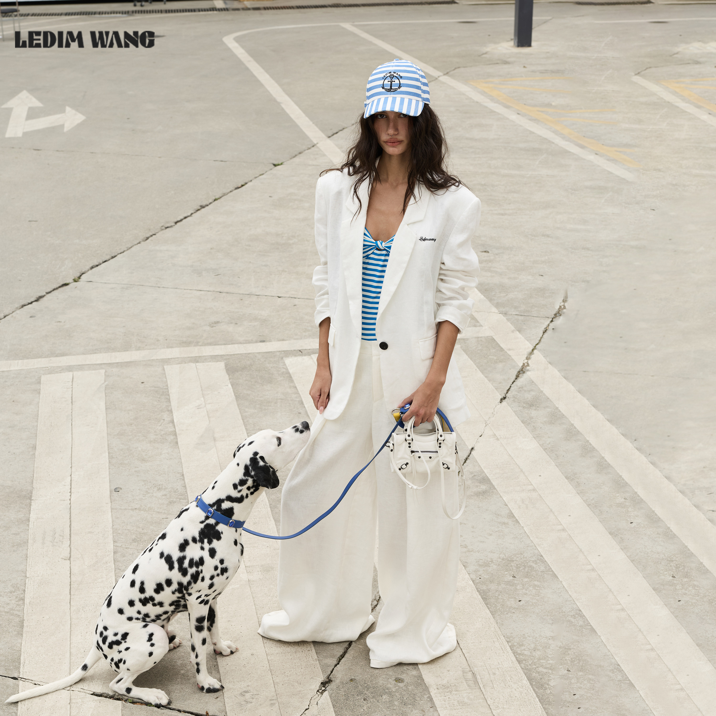 LEDIM WANG松弛老钱风亚麻西服外套女款透气轻薄防晒抗皱26夏新款