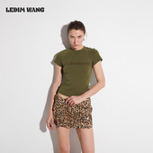 WANG 新款 白标系列 LEDIM 烫钻字母短袖 T恤女春夏季 修身 上衣