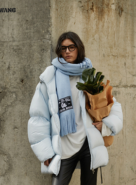 LEDIM WANG白标/量感暖核泡芙羽绒服女白鹅绒冰川蓝上衣25冬新款