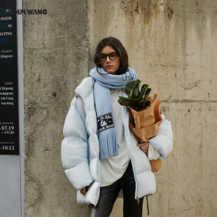 量感暖核泡芙羽绒服女白鹅绒冰川蓝上衣25冬新款 LEDIM WANG白标