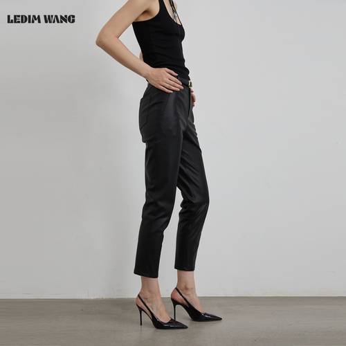 LEDIMWANG蛋白皮小脚皮裤八分裤