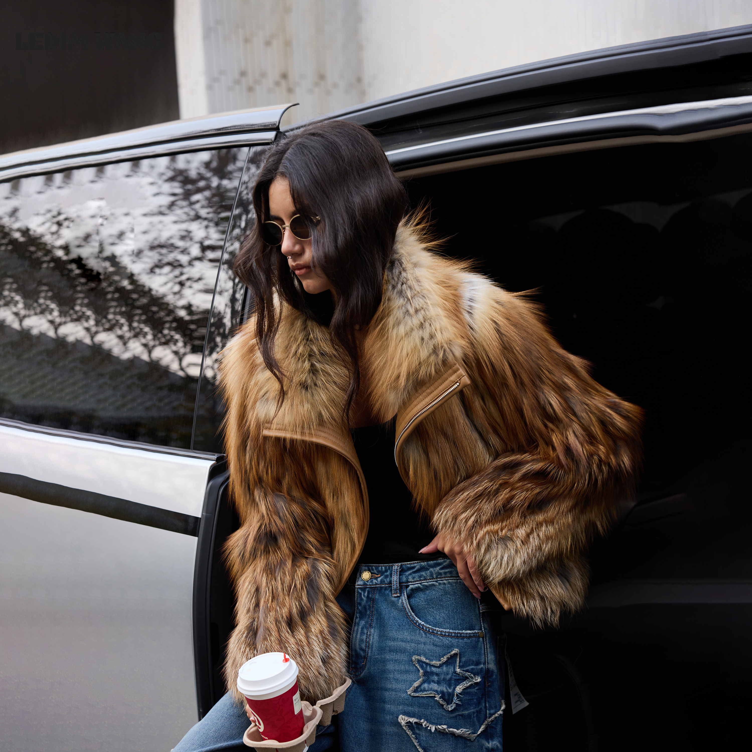 LEDIMWANG芬兰进口红狐狸毛皮草