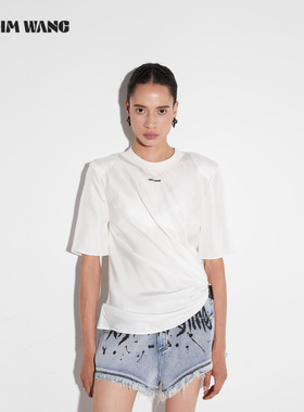 LEDIM WANG【白标系列】桑蚕丝凉感短袖真丝T恤女2025新款上衣