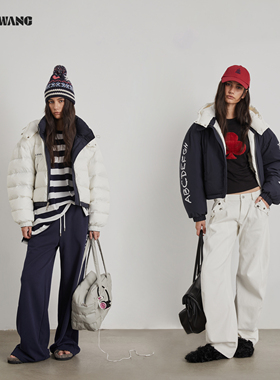 LEDIM WANG红标/双面穿双色面包羽绒服女25秋冬新款鹅绒保暖外套