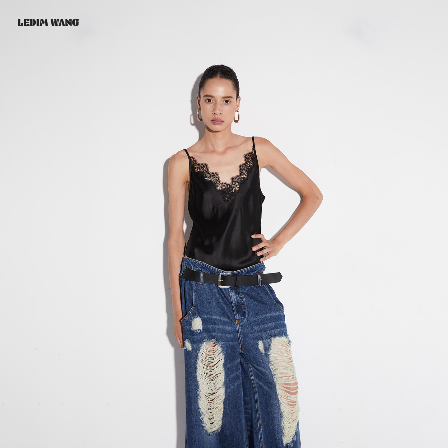 LEDIMWANG蕾丝醋酸摸底吊带