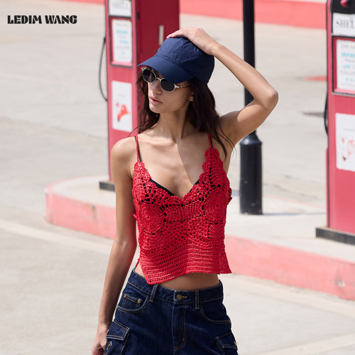 LEDIMWANG波西米亚镂空吊带背心