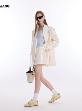 LEDIM WANG亮片西服时尚套装女2026春季新款高智通勤西服/短半裙