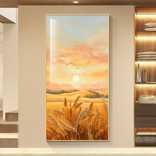 画之楼玄关走廊过道日出风景麦穗