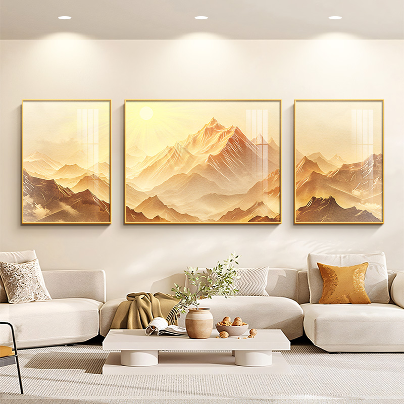 客厅简约现代背有靠山装饰画