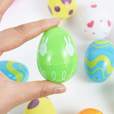 好货12/24Pcs Colorful Easter Egg Fillable Plastic Easter Par