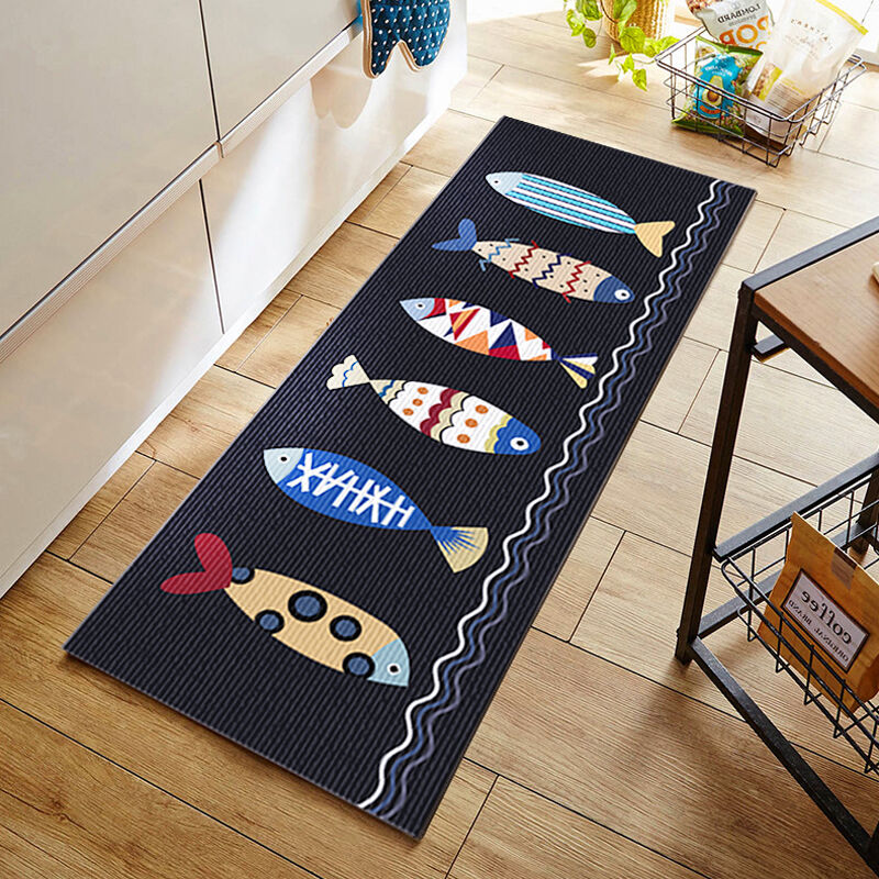 梦蜓厨房地垫吸水吸油防滑耐脏脚垫长条进门化妆室浴室垫2条装