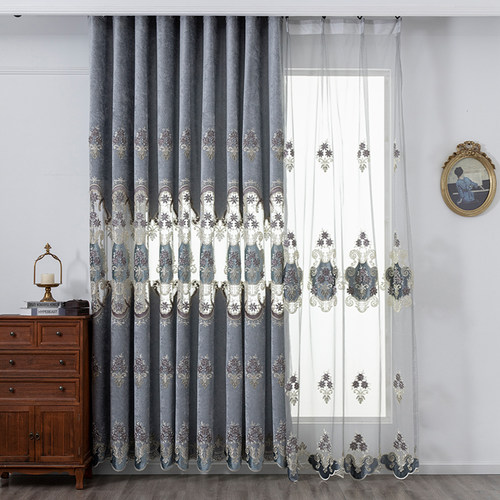 好货Chenille European Curtains 2021 Blackout Bay Window Wate