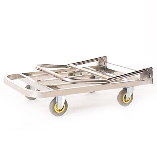 不锈钢方管手推车折叠静音平板车拉货车推货车小推车推车小拉车