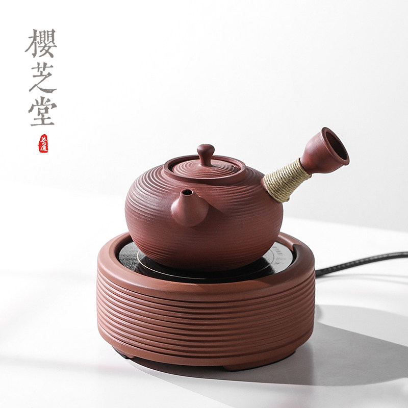 好货潮汕跳盖砂铫壶 电陶炉煮茶壶煮白茶陶壶手作侧把壶急须壶煮