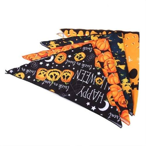 好货Halloween Style Print Pet Dog Bandana Washable Scarf