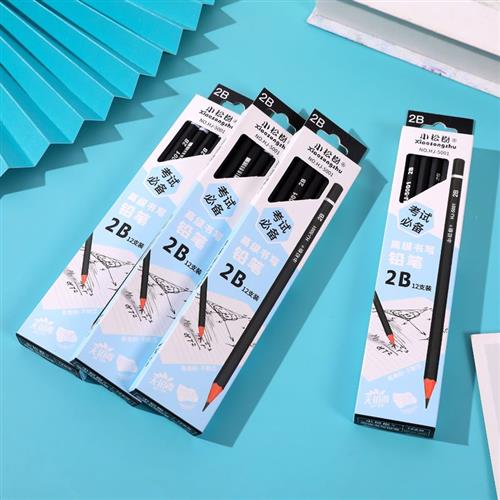 小松树2B素描铅笔六角学生铅笔考试专用填涂答案卡铅笔12支/盒