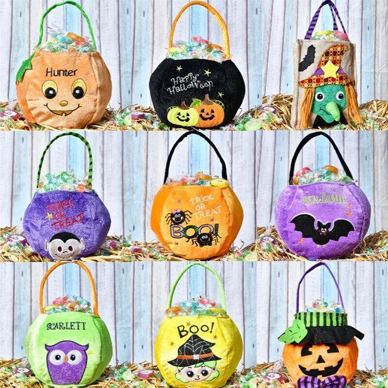 万圣节糖果袋子手提南瓜袋儿童讨糖篮桶礼品袋装饰品布袋子礼物袋