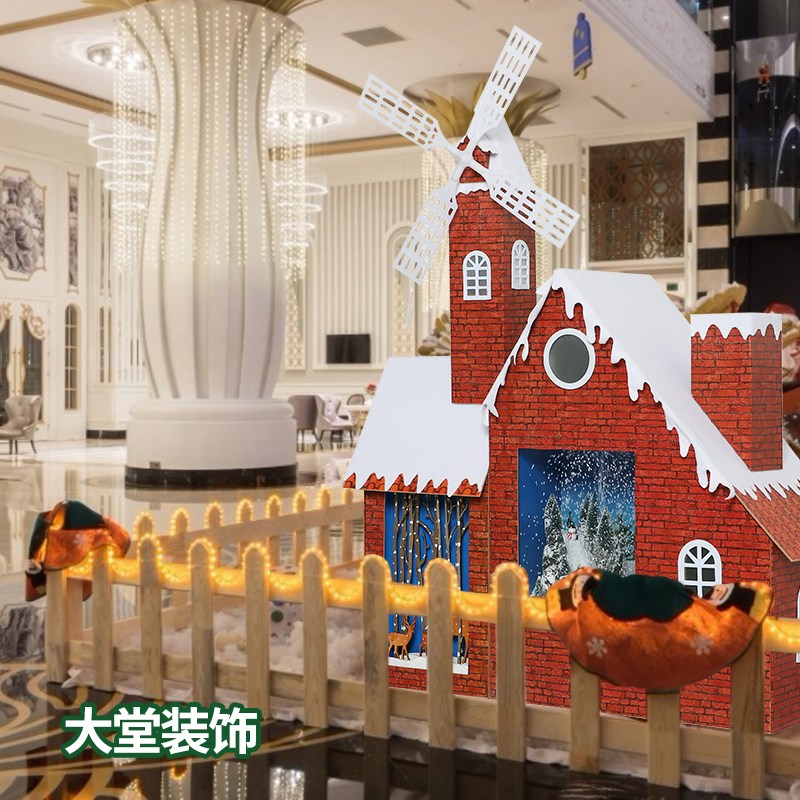 好货圣诞节装饰品店铺氛围店面布置用品场景木屋气氛摆件雪人装扮