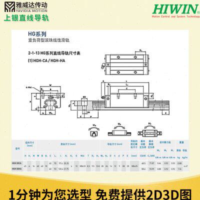 极速新品厂促上银带法兰滑块HGW3D0导轨 高组装滚珠线性滑轨品