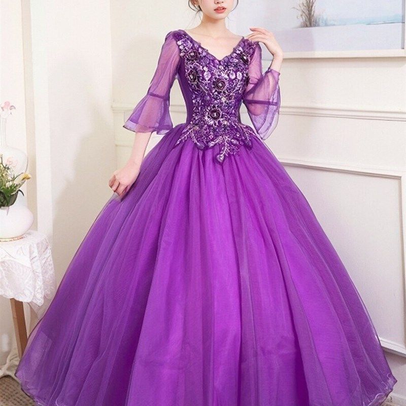 婚纱礼服学生艺考礼服舞台独唱蓬蓬裙年会主持晚礼服长款演出服女,女装/女士精品,礼服/晚装,淘宝优惠券,粉丝福利购,淘宝优惠卷