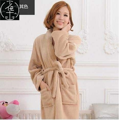Hot couple bath robe thickening coral fleece flannel gown ms