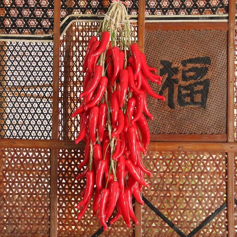 摆设装饰品辣椒仿真拍摄农作物道具庭院玉米串大蒜饭店表演挂串环