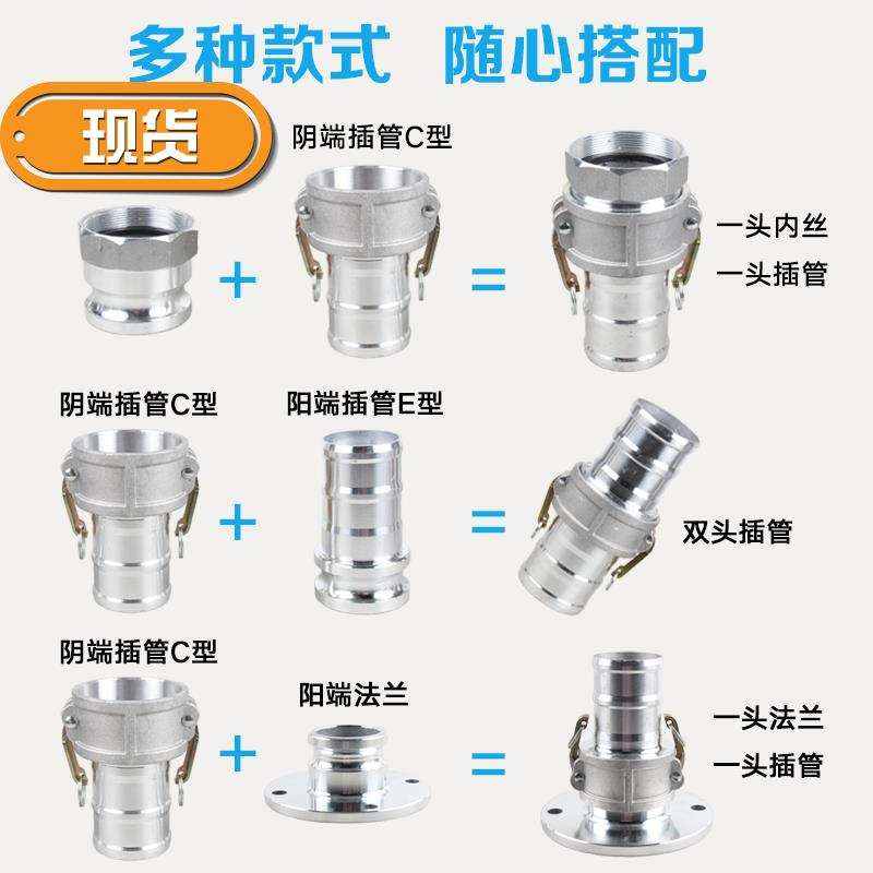 铝合金快速接头CF型阴阳端公母头油罐车卸油口软管接头水v泵接头