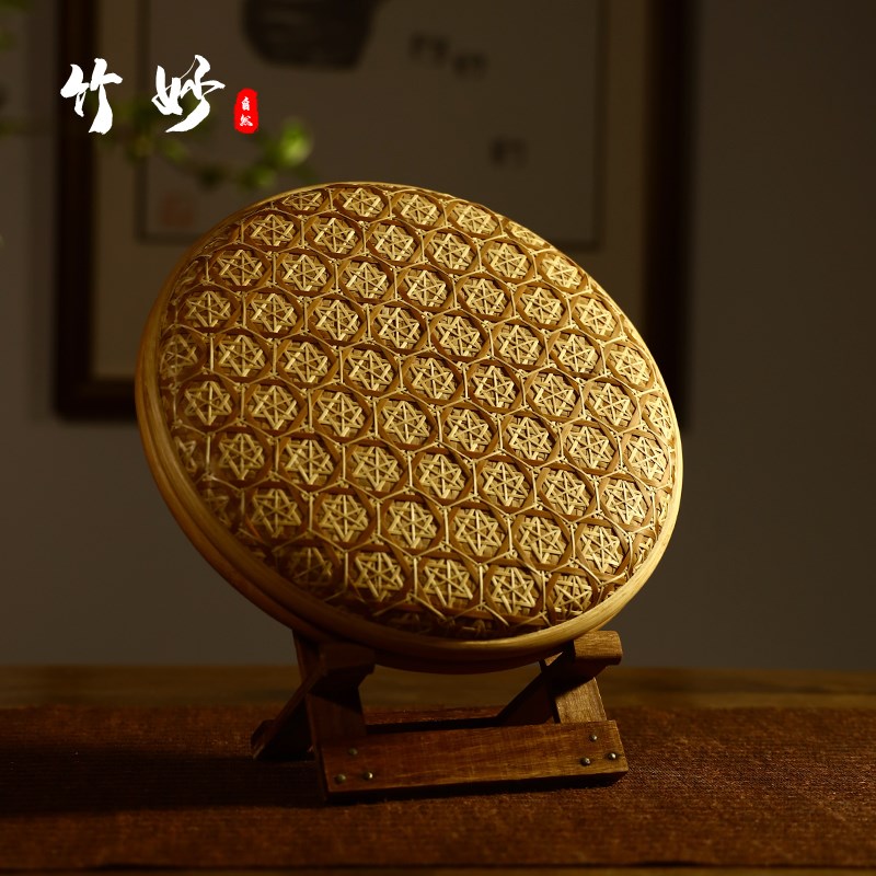 好货茶叶饼盒精编竹编普洱茶礼盒茶叶罐竹制收藏收纳茶饼茶叶包装