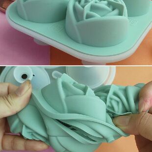 好货Silicone Ice Cubes Tray Stencils Mold 6 Cavity Easy Rele