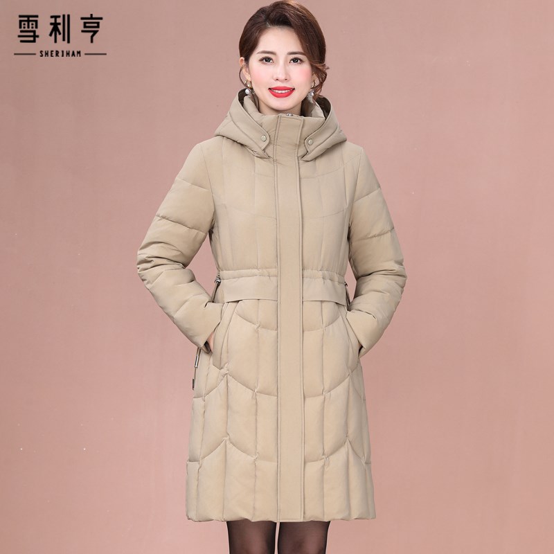好货中老年女2025冬装新款大码加厚羽绒服中长款中年妈妈鸭绒厚款